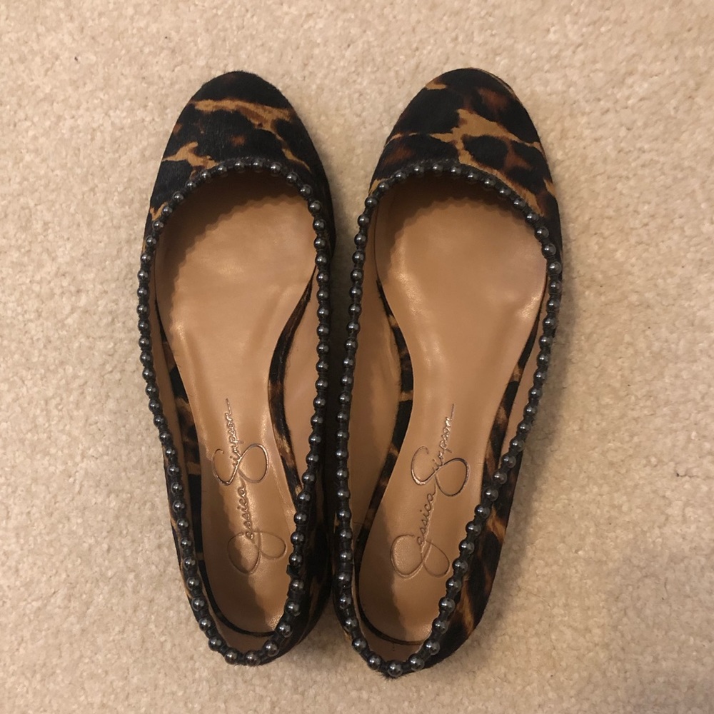 Jessica Simpson leopard flats